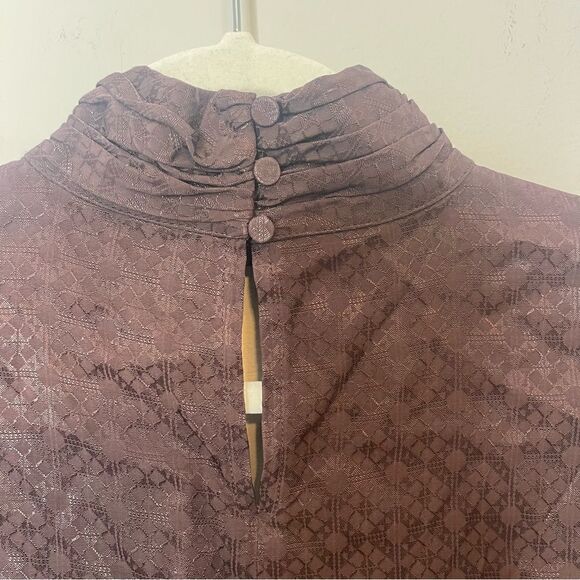 Janelle Mock Neck Cutout Top in Chocolate JONATHAN SIMKHAI STANDARD NWT XS - Picture 7 of 9